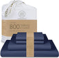 Threadmill Luxury 800 Thread Count King 100% Cotton Sheets - Folkstone Blue Sateen Weave Bed-Sheets, Better Than Egyptian Cotton, 4 Pc Solid Soft Bed Set, Fits 16" Deep Pocket