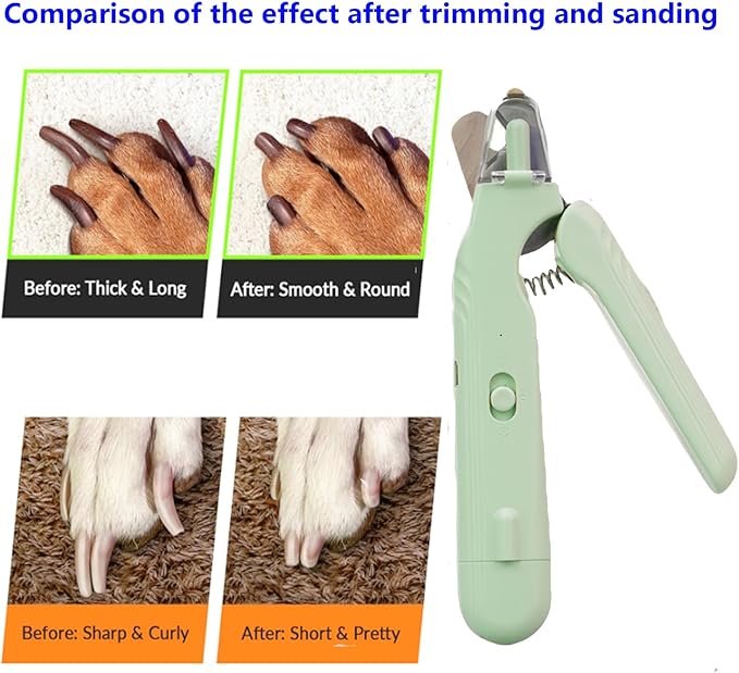 2 In 1 Pet Nail Clipper and Grinder, Professional Electric Rechargeable Pet Nail Fast Trimmer, Painless, Claw Care Grooming, Smoothing, Silent - Shockproof, For Small, Large Dogs & Cats, upgraded-Mewly Pet