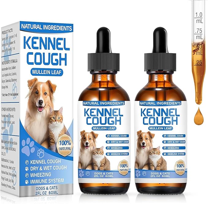 Kennel Cough Herbal Drops for Dogs & Cats,Dog Cough Treatment,Dog Cough Suppressant,Kennel Cough for Dogs,Coughing Treatment Liquid,Cough Treatment for Cats,Natural Cough Supplement for Cat-Mewly Pet