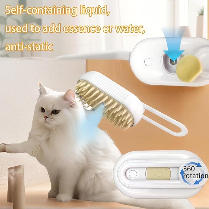 Cat Hair Brush, Dog Hair Brush, Cat Steam Brush, Rechargeable Steam Brush for Cats and Dogs, Skin Friendly Deshedding Grooming Tool for Dogs Cats With Pet Supplies Accessories-Mewly Pet
