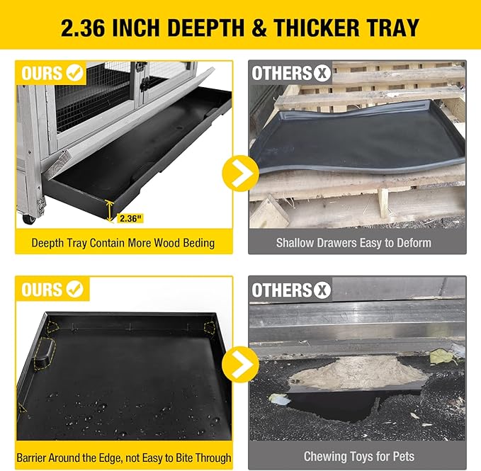 Aivituvin Guinea Pig Cage Chew Proof Hamster Cage Metal Frame Rat House Small Animal Habitat Critter Nation Cage 2 Levels Double Use Movable-Mewly Pet