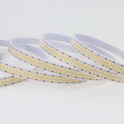 LED Strip Lights Warm White 3000K 2400LEDs DC 12V 16.4ft/5M Double Row 2835 SMD LED Tape Light Flexible Dimmable Ribbon Lamp Waterproof IP67 Outdoor Lighting(No Adapater and Dimmer)