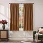 Lazzzy Velvet Blackout Curtains Thermal Insulated Room Window Drapes Super Soft Luxury Curtains for Living Room Bedroom Rod Pocket 2 Panels, Gold Brown, 52" W x 63" L