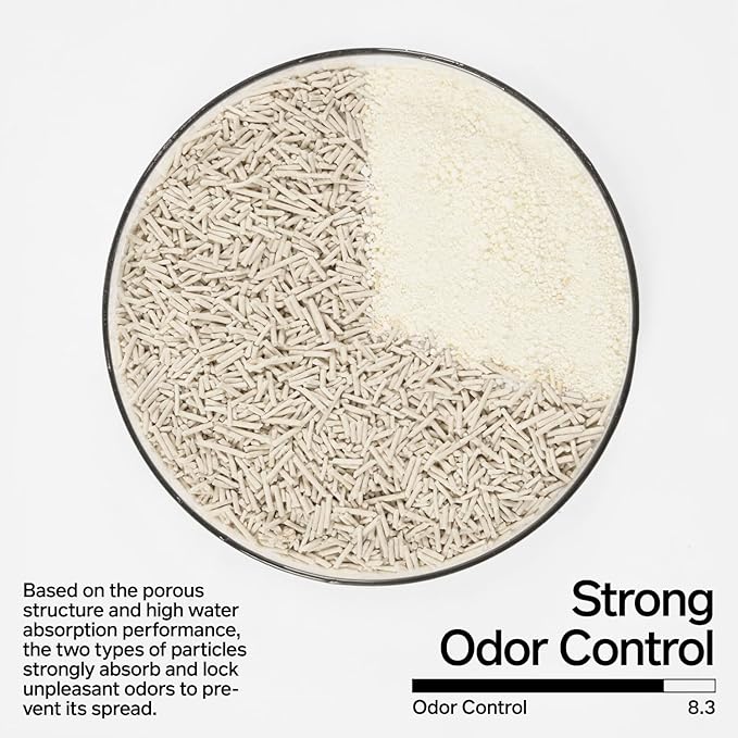 pidan Cassava Cat Litter with Tofu Litter clumping,Odor Control,Plant-Based Natural Ingredients,Ultra Absorbent and Fast Drying,Low Dust,Scented (5.3lb×4bags)-Mewly Pet