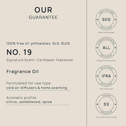 VINEVIDA [4 Fl Oz] Caribbean Teakwood Diffuser Oil - Hotel Fragrance Collection Diffuser Oil, Hotel Scent Diffuser - Fragrance Oil for Cold Air Diffuser - Hotel Oil Scents - Hotel Scent Home