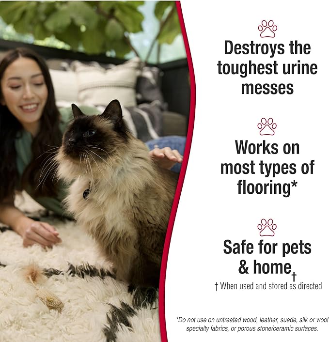 Nature's Miracle Urine Destroyer Plus for Cats, Enzymatic Formula for Severe Cat Urine Stains, 1 Gal-Mewly Pet