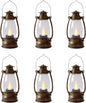 Mini Lanterns (6 Pcs-5.1in) Small Lantern Decorative Indoor Outdoor Hanging Ornaments LED Candle Lights Decorative Home Decor for Weddings Western Camping Party Halloween Christmas Decorations