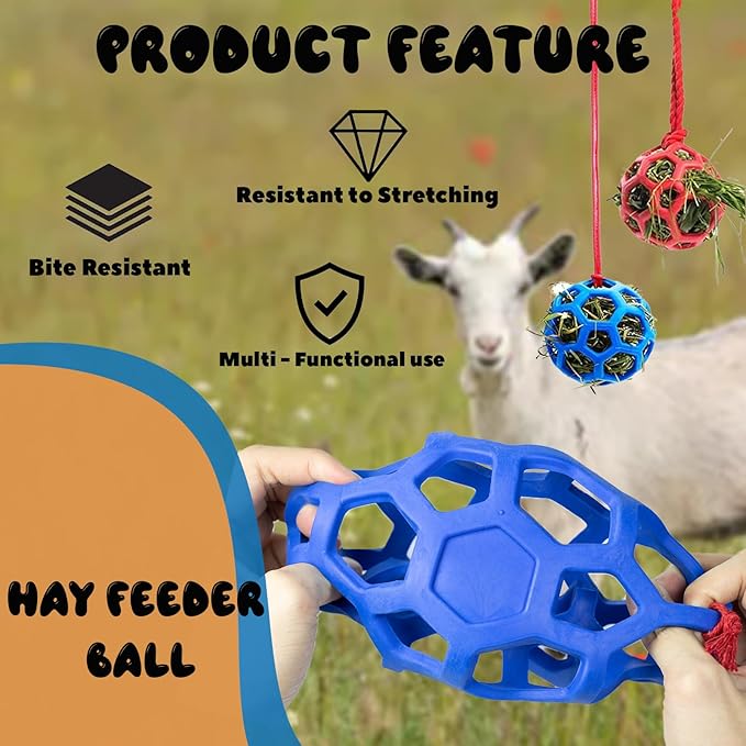 2 Pcs Novelty Hay Ball for Horses to Play with and Relieve Stress, Bright Color Hay Balls for Goats to Avoid Boredom-Mewly Pet