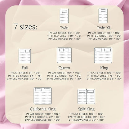 LuxClub 4 PC Sheet Set Bed Sheets Deep Pockets 16" Eco Friendly Wrinkle Free Cooling Machine Washable Hotel Bedding Silky Soft - Powder Pink Queen