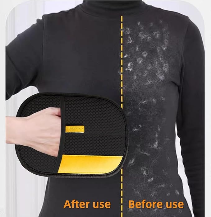 Upgraded pet Hair Removal Gloves, Reusable pet Hair Removal Gloves, 2 pcs cat Hair Removal Devices, Suitable for Clothes, Sofas, Carpets, car Seats. (2PCS Black)-Mewly Pet