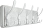 WEBI Coat Rack Wall Mount,5 Triple Hooks for Hanging Coats,16" Hole to Hole,Coat Hooks Wall Mounted,Coat Hanger Wall Hook Rack Rail for Clothes,Jacket,White