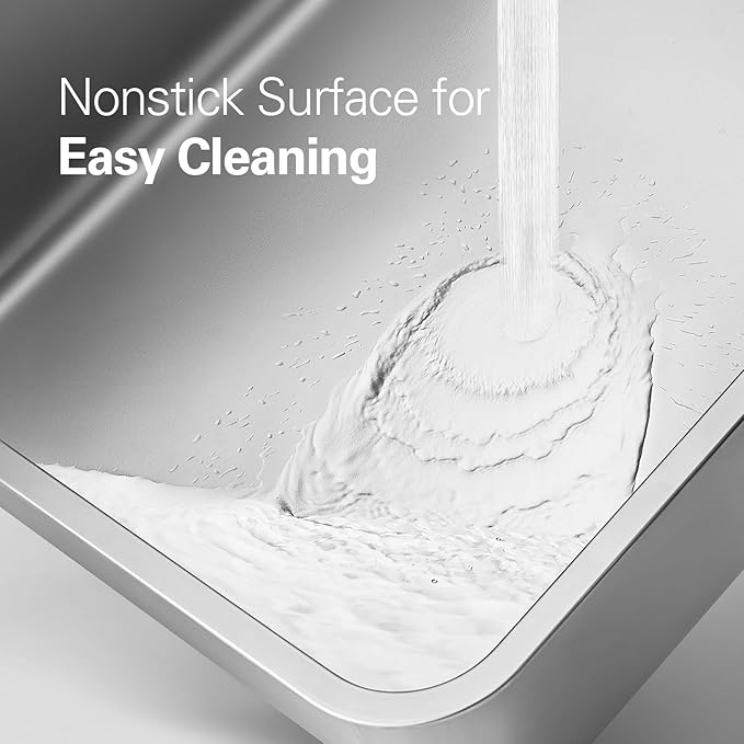 Zarler Stainless Steel Litter Box with Lid, Extra Large Cat Litter Boxes, XL Large Metal Litter Box for Big Cats with High Sided, Light Grey (Non-Sticky, Easy to Clean, Anti-Urine Leakage)-Mewly Pet