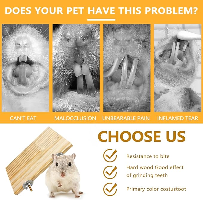 Hamster Wooden Ledge Platform 2Pcs Small Animals Natural Wood Stand Platform Chew Toys Cage Accessories for Squirrel Gerbil Suger Glider Rat Hamsters Bird-Mewly Pet