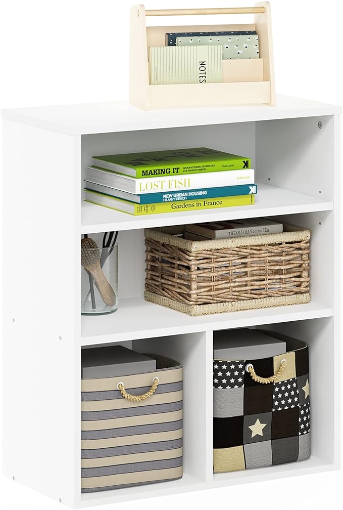 Furinno Pasir 3 Tier Display Bookcase, White