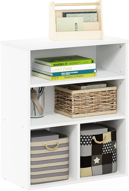 Furinno Pasir 3 Tier Display Bookcase, White