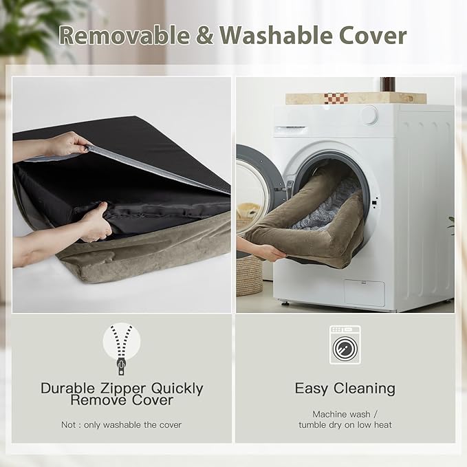 WNPETHOME XXL Extra Large Dog Bed, Washable Dog Couch with Removable Waterproof Cover, Orthopedic Large Pet Sofa Bed with Bolster Sides for Sleeping-Mewly Pet