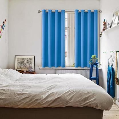BGment Room Darkening Curtains 45 Inches Long - Grommet Thermal Insulated Drapes Window Treatment Curtains for Bedroom, 2 Panels, 52 x 45 Inch, Classic Blue