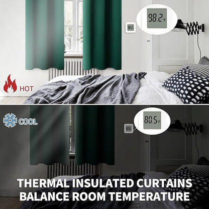 BGment Blackout Curtains - Grommet Thermal Insulated Room Darkening Bedroom and Living Room Curtains, Set of 2 Panels (52 x 120 Inch, Emerald Green)