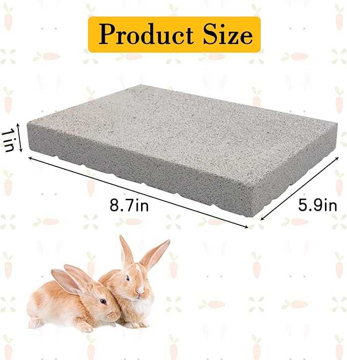 BNOSDM Rabbit Grinding Claw Pads Natural Hamster Lava Stone Teeth Grinding Scratching Pad Chew Toy for Small Animals-Mewly Pet