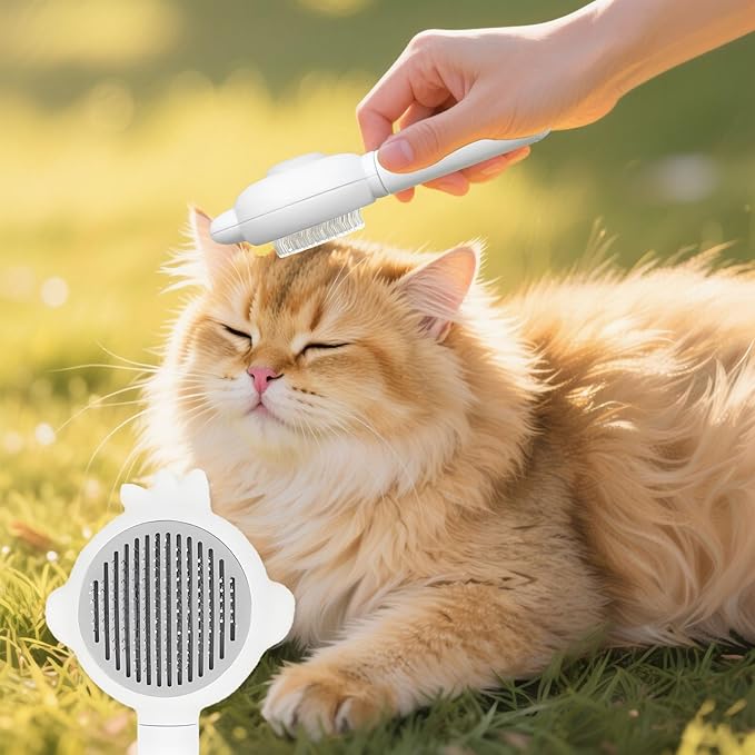 Zoocozy Cat Brush for Shedding, Dog Deshedding Brush, Pet Hair Removal Tool for Puppy Pitten(White)-Mewly Pet