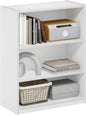 Furinno GEHRY Book Shelf, 3-Tier Bookshelf, Bookcase with Adjustable Shelves, 11.6 x 24.8 x 31.6, for Living Room, Bedroom, Home Office, White