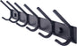 WEBI Coat Rack Wall Mounted,17-1/8 Inch Hooks for Hanging Coats,Heavy Duty Metal Hook Rail with 6 Double Dual Hooks Hanger Wall Mount for Purse Clothes Jacket Backpack Entryway,Black