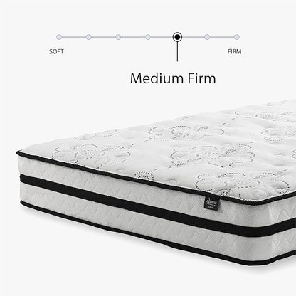 Signature Design by Ashley King Size Chime 10 Inch Medium Firm Hybrid Mattress with Cooling Gel Memory Foam for Pressure Relief, Fiberglass Free, Mattress In A Box