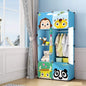 MAGINELS Children Wardrobe Kid Dresser Cute Baby Portable Closet Bedroom Armoire Clothes Hanging Storage Rack Cube Organizer(Blue, 6 Cube & 1 Rod)
