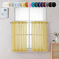 Chyhomenyc Yellow Sheer Curtains 36 inch Length 2 Panels, Light Filtering Voile Rod Pocket Short Window Curtians for Bathroom Living Room Farmhouse Small Windows, 42Wx36L inches