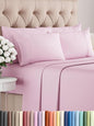 Full 6 Piece Sheet Set - Comfy Breathable & Cooling - Ultra-Soft Hotel Luxury Bedding Set with 8-16 Inch Deep Pockets - 1 Flat & 1 Fitted Sheet & 4 Pillowcases - Wrinkle Free & Easy Care - Light Pink