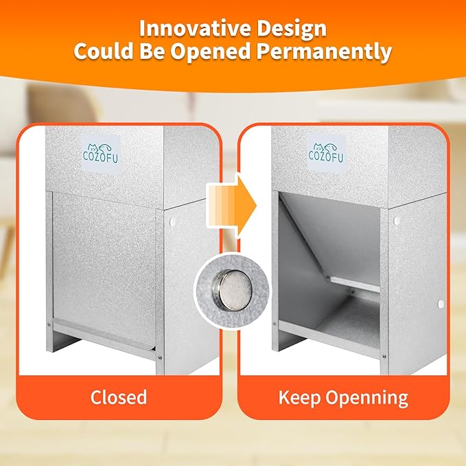 Dog Feeder - Galvanized Metal Pet Food Station for Indoor & Outdoor Use - Automatic Gravity-Fed Dispenser Suitable for Small, Medium, and Large Dog Breeds - Capacity: 25 Pounds of Dry Kibble-Mewly Pet