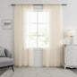 HUTO Cream Peach Beige Sheer Window Curtains 96 Inches Long Voile Curtains for Bedroom Living Room Nursery with Rod Pocket 2 Panels Each is 52 inches Wide