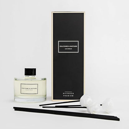 CULTURE & NATURE Reed Diffuser Set 6.7oz (200ml) Black Rose Scented Diffuser with Sticks Home Fragrance Reed Diffuser for Bathroom Shelf Decor