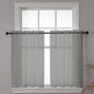Chyhomenyc Sheer Window Curtains Tier 2 Pieces Set, 36 inch Length, Short Dining Curtains Window Treatment for Small Windows/Bathroom/Cafe/Living Room, Rod Pocket, Charcoal Grey
