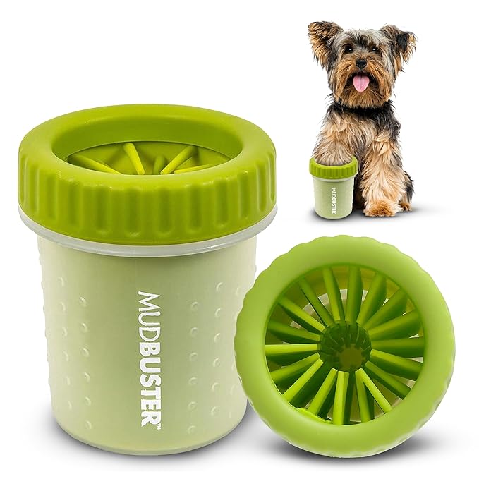 Dexas Green Small Dog Paw Cleaner for Dogs - Premium Quality Pet Supplies and Dog Accessories - Cleans Mud and Dirt - Easy to Use and Clean - Patented Product - BPA Free-Mewly Pet