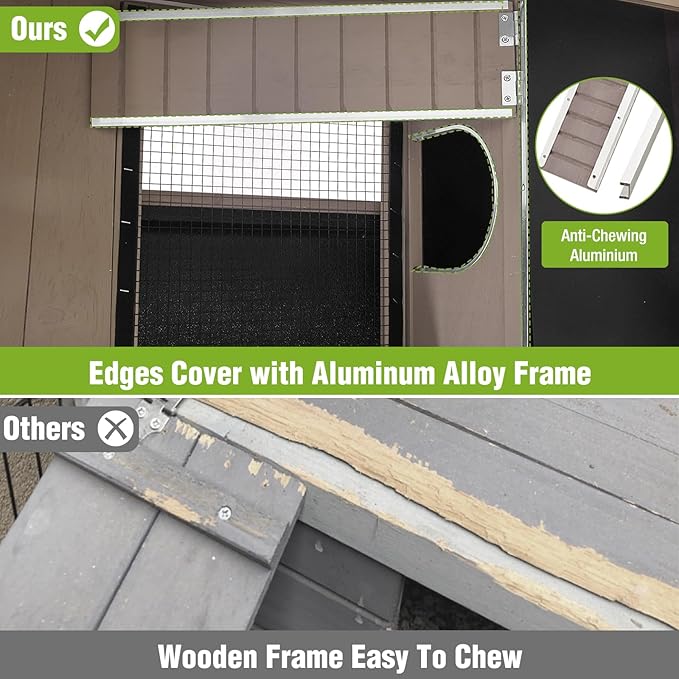 GUTINNEEN Rabbit Hutch Guinea Pig Cages Indoor with Stand Wooden Small Animals Cage Hutch Hamster Cage with Hideout,Pull Out Tray, Anti Chew Ramp(Brown)-Mewly Pet