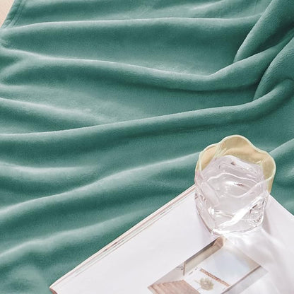 Exclusivo Mezcla Fleece Throw Blanket for Couch, Sofa, 300GSM Super Soft and Warm Blankets, Celadon Throw All Season Use, Cozy, Plush, Lightweight, 50x60 Inches