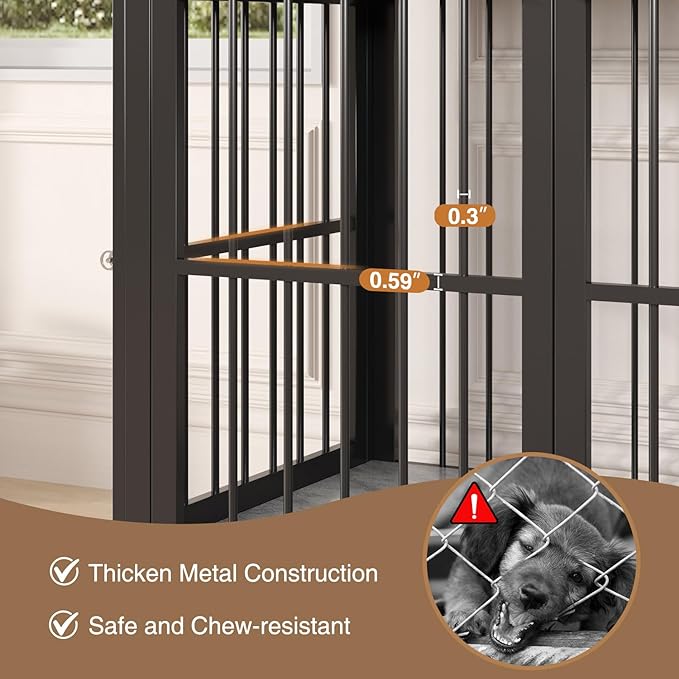 39.4" Dog Crate Furniture for Medium and Large Breed, Dog Kennel Furniture with Storage Shelf & Lockable Wheels, Heavy Duty Wooden End Side Table Pet Cage Indoor, Chew-Resistant, Grey-Mewly Pet