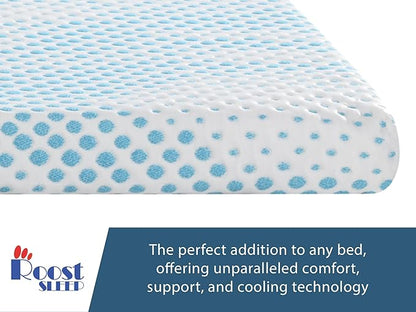 Roost Sleep Cool Cloud Supreme 3 Inch Gel Memory Foam Queen Mattress Topper – Cooling, Ventilated Design for Back and Pressure Relief