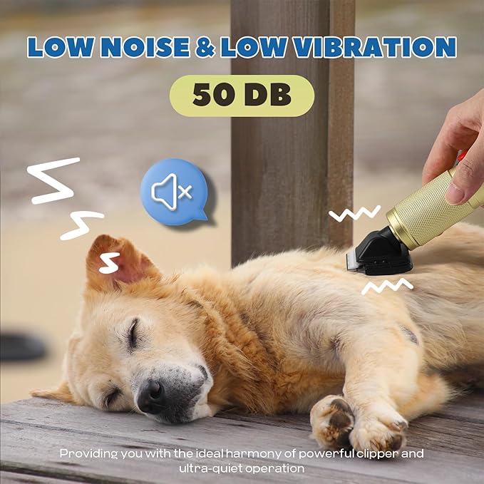 Pet Grooming Clippers 280W for Thick Heavy Coats, 2000-6000rpm Stepless Speed Control & 10ft Power Cord, Low Noise< 50db, Dog Trimmer Kit with Extra Detachable Blade (280W)-Mewly Pet