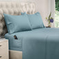DREAMCARE King Size Sheets Set - Cooling Bed Sheets - 4pcs Set - up to 15" Deep Pocket King Sheet Set – Soft & Long Lasting Cooling - 100% Fine Brushed Microfiber with Side Pocket - Mineral Blue