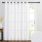 RYB HOME Sheer Curtains White - 100 inches Extra Wide Linen Semi Sheer White Backdrop Large Window Curtains for Dining Living Room Sliding Glass Patio Door, 100 x 84 inches Long, 1 Panel