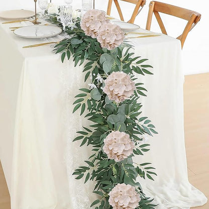 AVIVIHO Beige Hydrangea Artificial Flowers Bulk Pack of 10 Fake Flowers Hydrangea Silk Flowers with Stems for Western Boho Decor,Home,Wedding Party DIY Pampas Grass Florals Arrangement Decoration