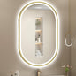 S'bagno Oval-Led-Bathroom-Mirror with Golden Frame Dimmable Brightness, Lghted-Bathroom-Mirror with Defogger, Touch-Buttons, Lights Color Changing, Vertical and Horizontal