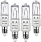 VINACO E11 Bulb, JDE11 120V 75W Halogen Light Bulbs, T4 Mini Candelabra Base, High Output 1150lm, Warm White 2700K, Dimmable, 4-Pack for Ceiling Fan Light Bulbs