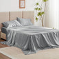 Love's cabin Full Size Satin Sheet Sets - 4 Piece Silver Silky Sheet Set with Deep Pocket, Luxury Silk Feel Satin Sheets Full Bedding Set (1 Flat Sheet,1 Fitted Sheet,2 Pillow Cases)