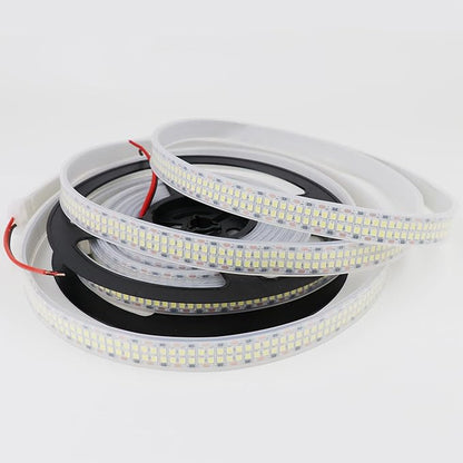 LED Strip Lights Cold White 6500K 16.4ft/5M Double Row 2835 SMD 2400LEDs DC 24V Daylight Bright Dimmable Flexible LED Tape Light Waterproof IP67 Outdoor Lighting(No Adapter and Dimmer)