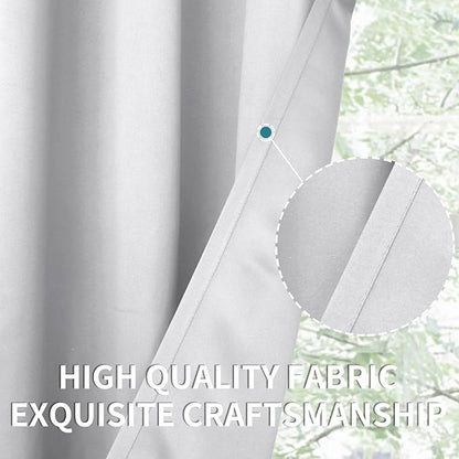 BGment Room Darkening Curtains 72 Inches Long - Grommet Thermal Insulated Drapes Window Treatment Curtains for Bedroom, 2 Panels, 42 x 72 Inch, Greyish White