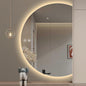 YUDACHU 40"×28" LED Mirror for Bathroom, Anti Fog Half Moon Mirrors for Wall-Irregular Modern Vanity Mirror-with Backlit, 3 Colors, Stepless Dimmable, Shatter-Proof