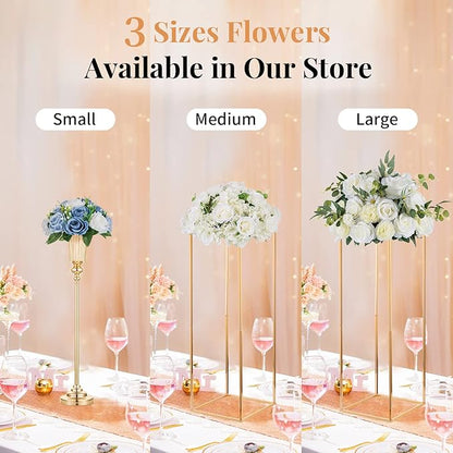 NUPTIO Flower Balls for Wedding Centerpieces - 6 Pcs 9.5 inch Diameter Fake Flower Ball Arrangement Bouquet Party Centerpieces for Tables - Dusty Blue Rose Bouquet Centerpiece Flowers for Table